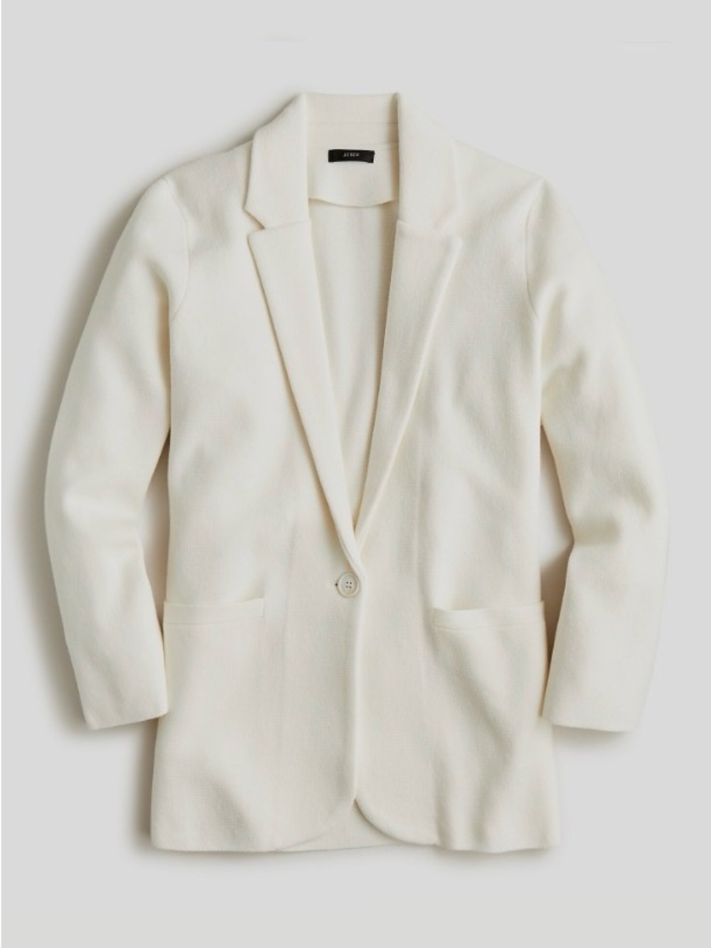 J. Crew Classic Single-Button Cream Sweater Blazer